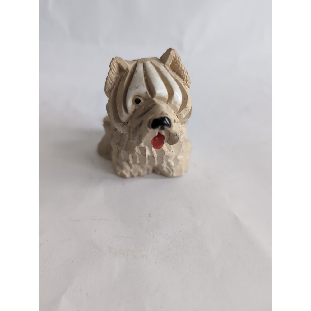 Vtg ARTESANIA RINCONADA West Highland Terrier Westie Glass Tongue Dog Figurine